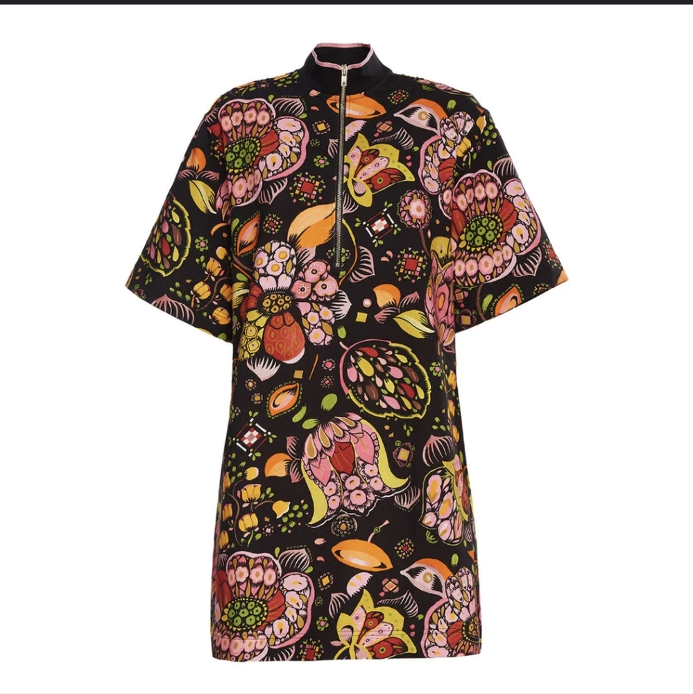 LA DoubleJ Black Floral Mini Dress
